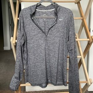 Gray Nike Half Zip Dri-Fit Long Sleeved Shirt